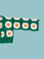 Загрузить изображение в средство просмотра галереи, Colossal Daisies crocheted and hand-knitted cardigan
