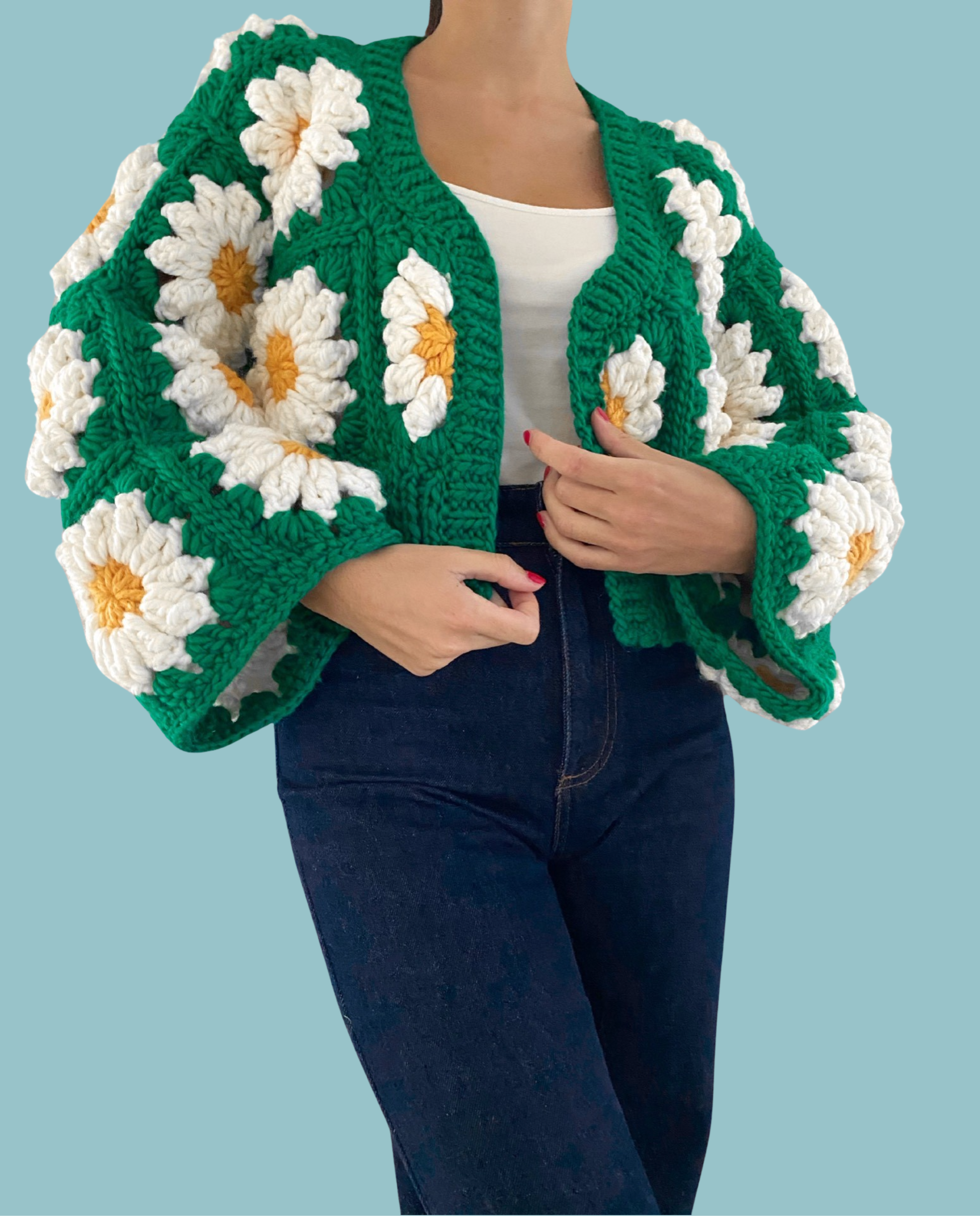 Cardigan in lana Colossal Daisies