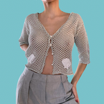 Load image into Gallery viewer, Openwork Seashell Cardigan

