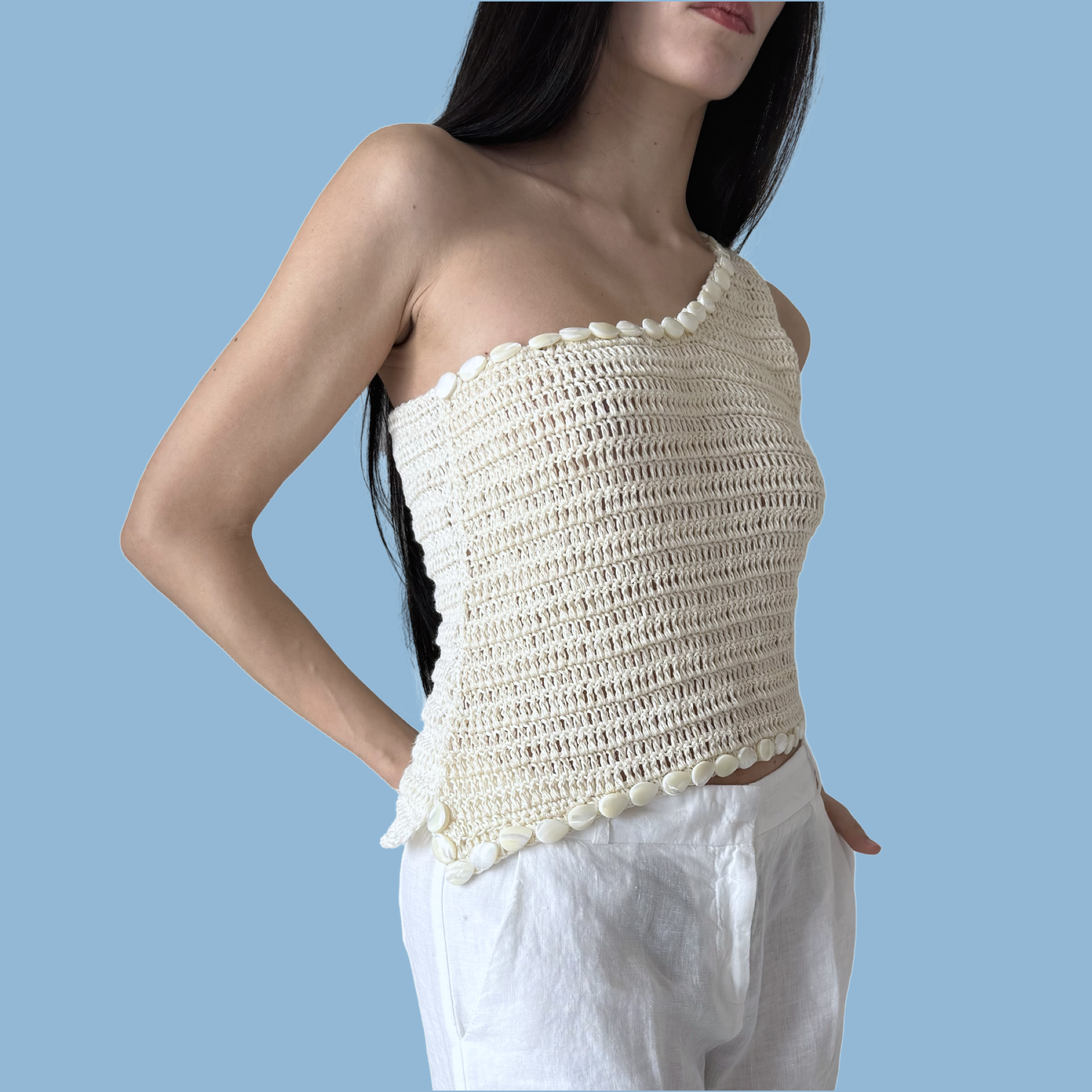 Top Asimmetrico Venere - Crema