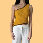 Carica l&#39;immagine nel visualizzatore di Gallery, Top Asimmetrico Venere - Giallo senape
