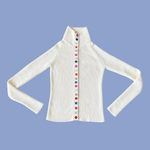 Load image into Gallery viewer, Versatile Ecru Turtleneck Sweater with Mother-of-Pearl Buttons

