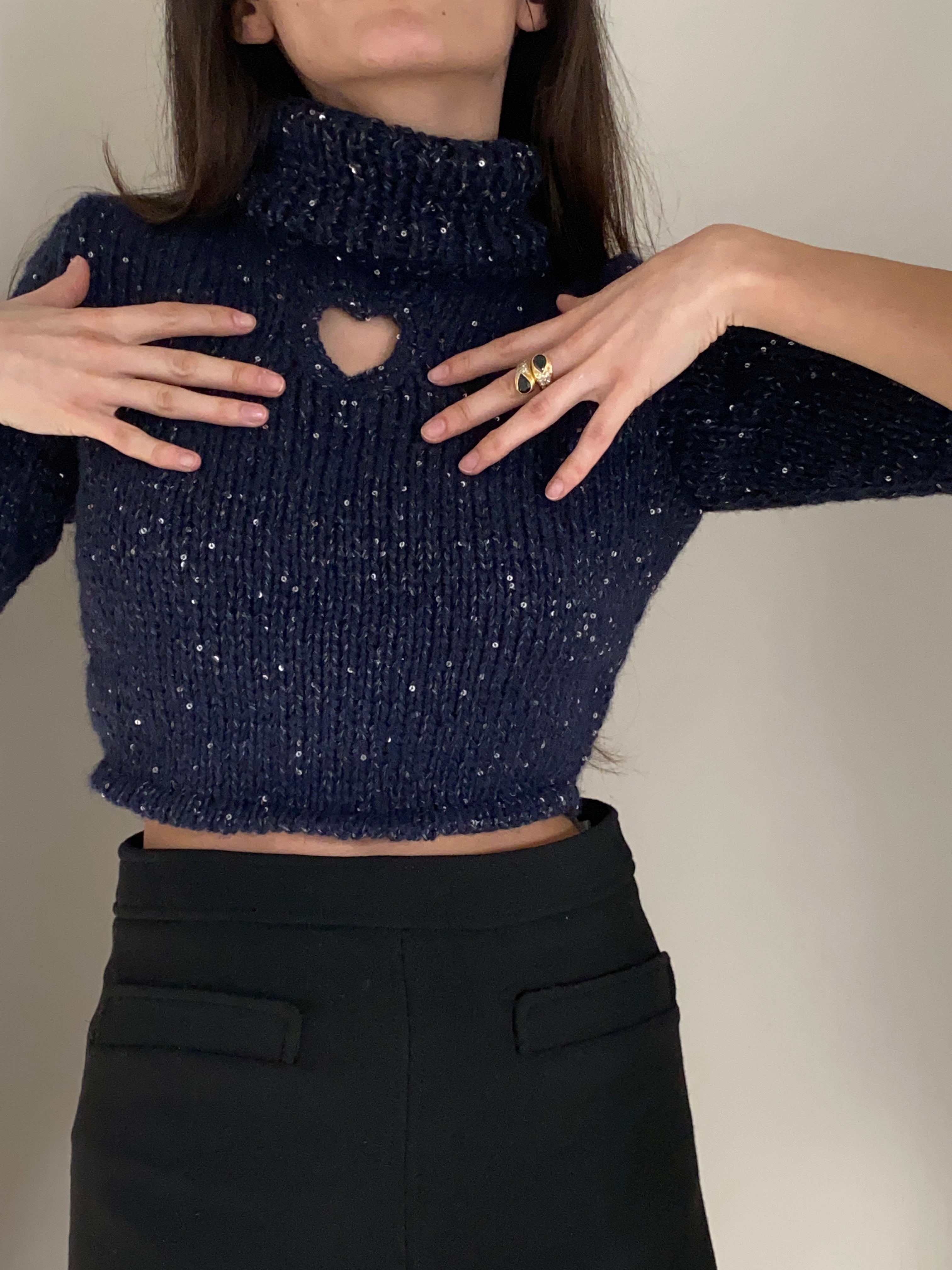 Candy Girl shimmering turtleneck