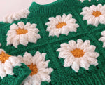 Cargar imagen en el visor de la galería, Colossal Daisies crocheted and hand-knitted sweater
