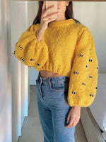 Load image into Gallery viewer, Save The Bees hand-knitted sweater
