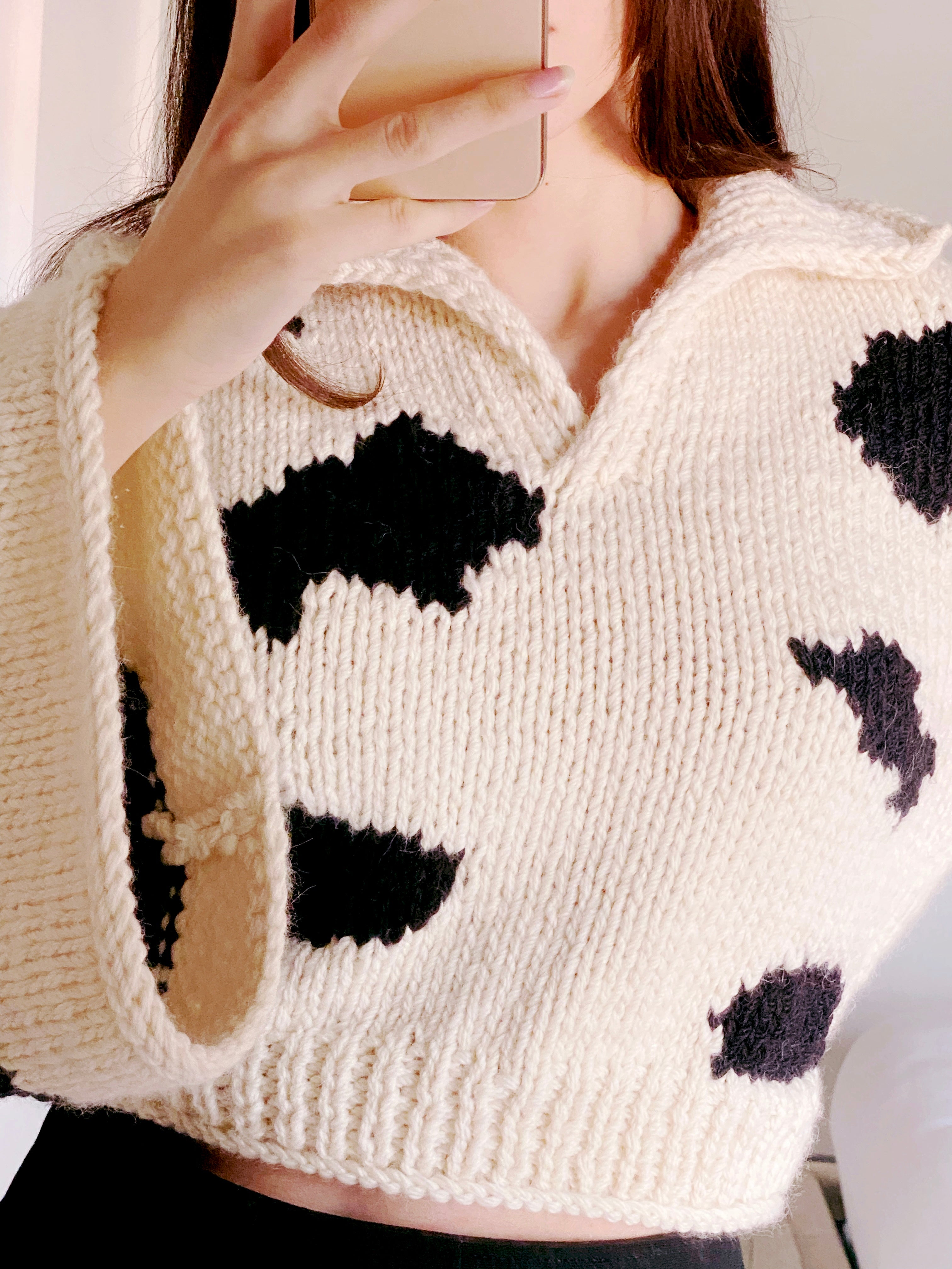 Holy Cow hand-knitted sweater